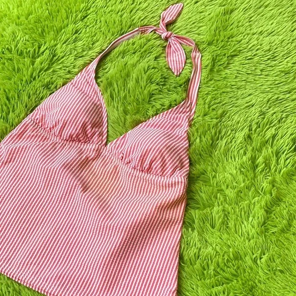 Peaches n’ cream sucker halter tankini set by Isaac Mizrahi - Picture 3 of 4